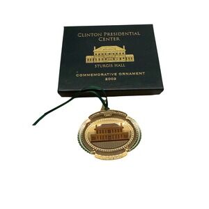 Clinton Presidential Center Sturgis Hall Commemorative Ornament 2003‎ Gold Tone